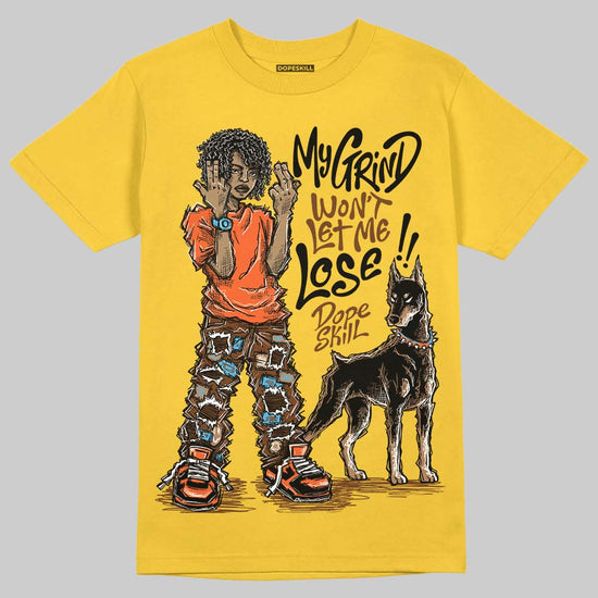 Yellow Sneakers DopeSkill T-Shirt My Grind Won't Let Me Lose Graphic Streetwear - Gold
