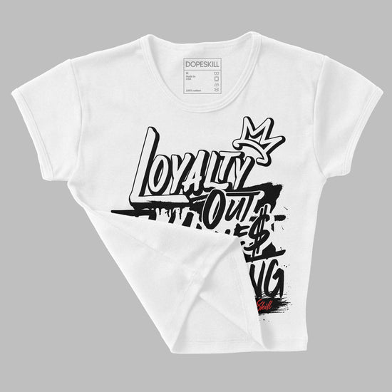 Jordan 1 High OG “Black/White” DopeSkill Women's Crop Top LOVE Graphic Streetwear - White 