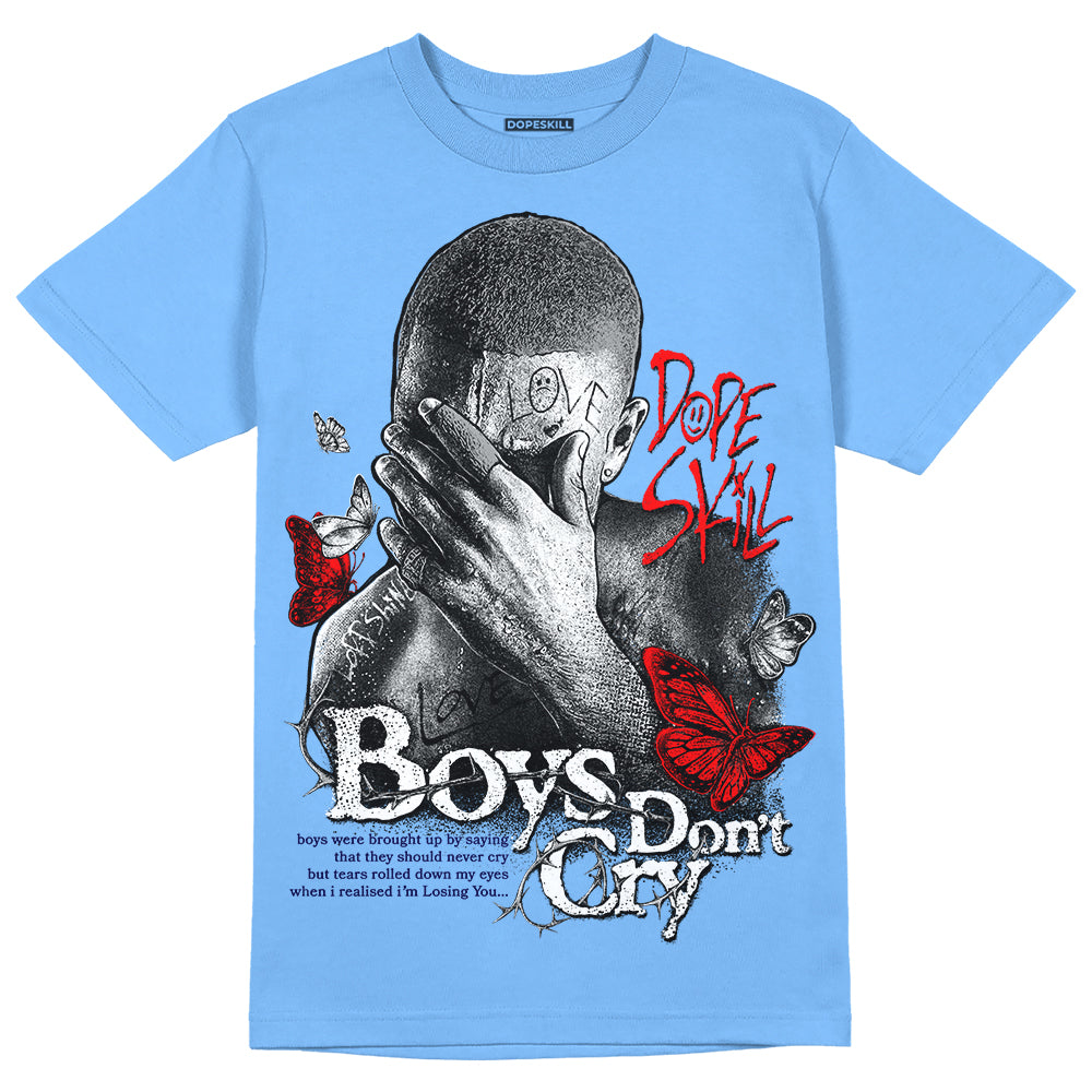 Jordan 9 Powder Blue DopeSkill Tropical Blue T-shirt Boys Don't Cry Graphic Streetwear