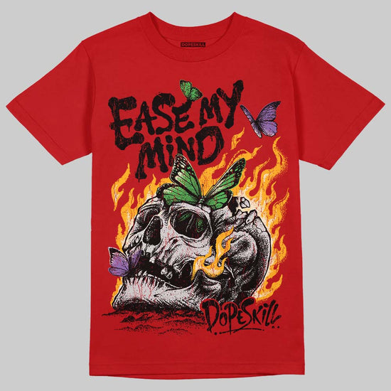 Red Sneakers DopeSkill T-Shirt Ease My Mind Graphic Streetwear - Red 