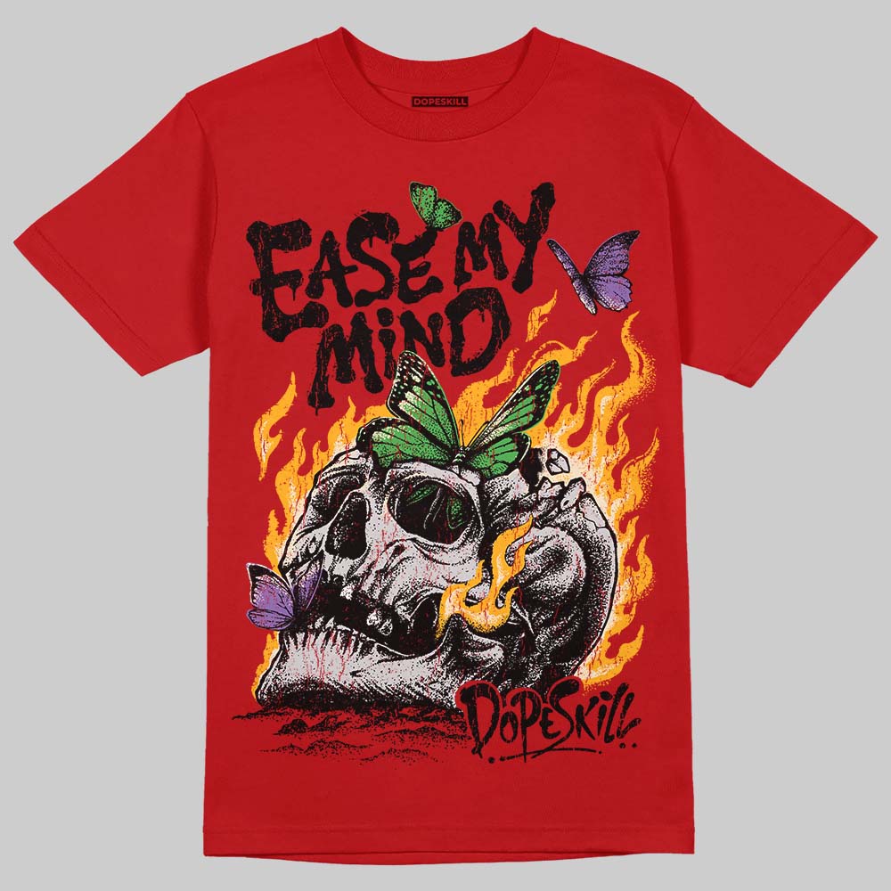 Red Sneakers DopeSkill T-Shirt Ease My Mind Graphic Streetwear - Red 