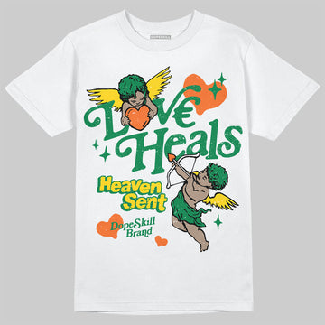 Green Sneakers DopeSkill T-Shirt New Love Heals Graphic Streetwear - White