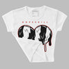 "Black/White" 1s DopeSkill Women's Crop Top Slime Drip Heart Graphic