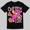 Jordan 4 Comic DopeSkill T-Shirt Out Here Being Cute Graphic Streetwear - Black