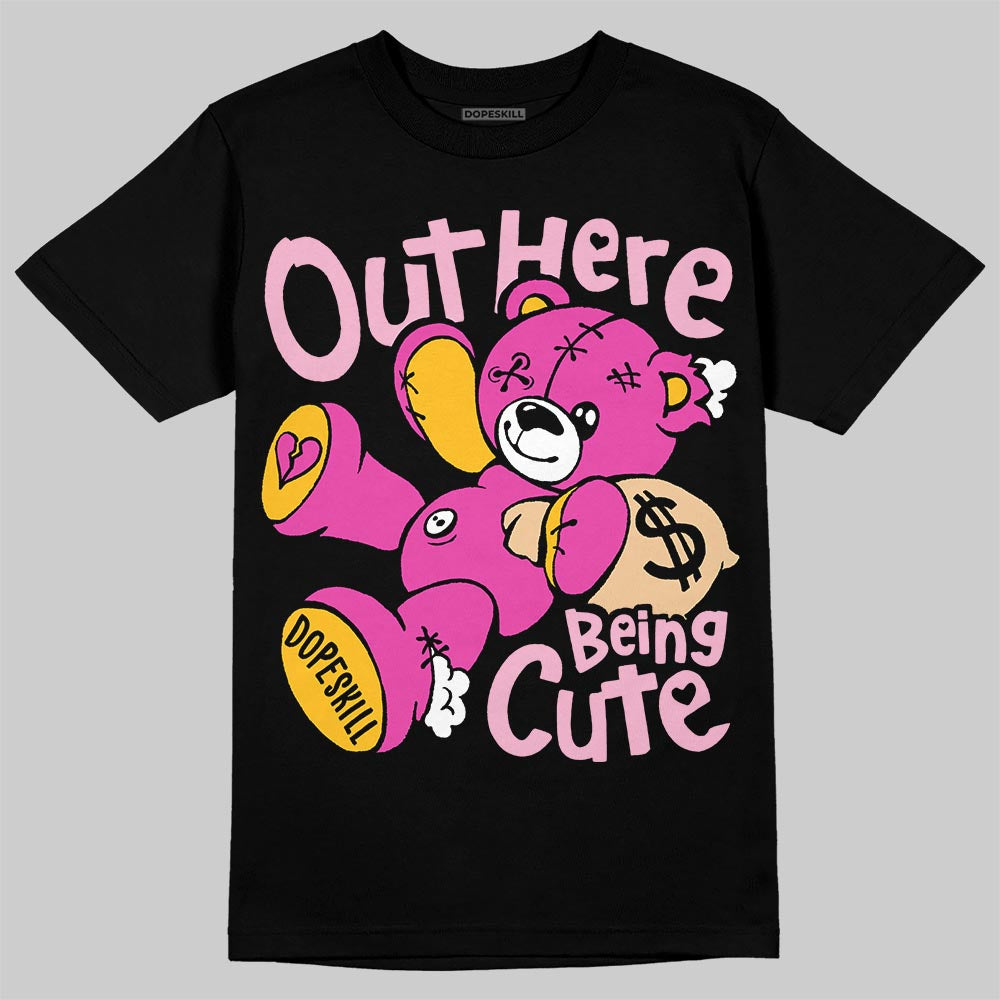 Jordan 4 Comic DopeSkill T-Shirt Out Here Being Cute Graphic Streetwear - Black