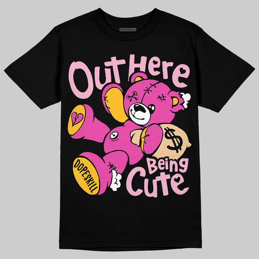 Jordan 4 Comic DopeSkill T-Shirt Out Here Being Cute Graphic Streetwear - Black