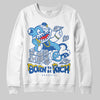 Jordan 12 “Blueberry” DopeSkill Sweatshirt Born To Be Rich Graphic Streetwear - White