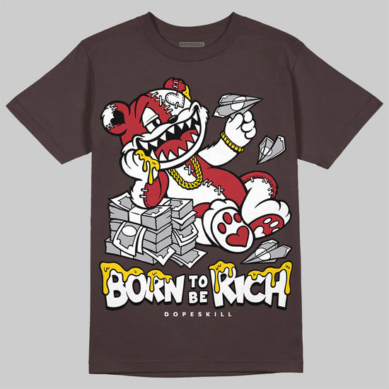 SoleFly x Air Jordan 12 Retro SP 'Cafecito/Baroque Brown' DopeSkill T-Shirt Born To Be Rich Graphic Streetwear - Dark Chocolate