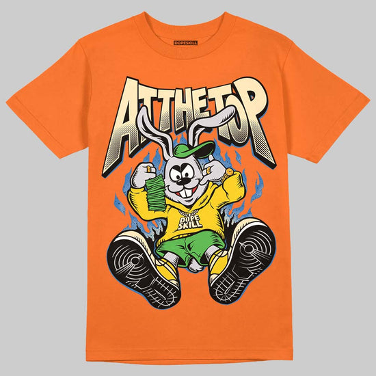 Orange, Black and White Sneakers DopeSkill T-Shirt At The Top Graphic Streetwear - Orange