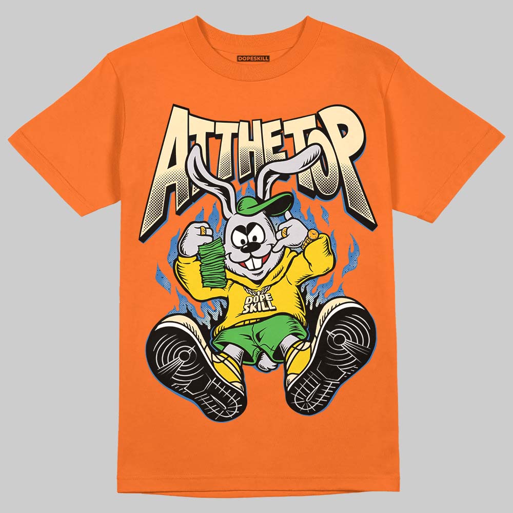 Orange, Black and White Sneakers DopeSkill T-Shirt At The Top Graphic Streetwear - Orange