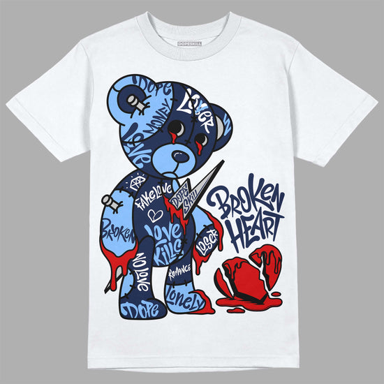 Jordan 5 Midnight Navy DopeSkill T-Shirt Broken Heart Graphic Streetwear