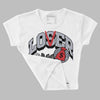 Bred Reimagined 4s DopeSkill Women's Crop Top Loser Lover Graphic