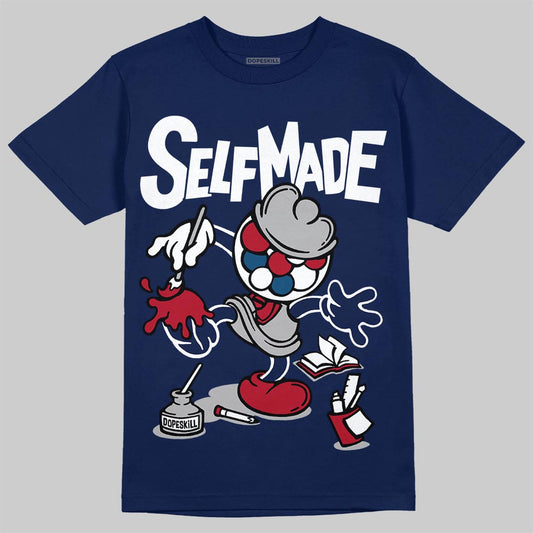 Jordan 12 Retro French Blue (2025) DopeSkill T-Shirt Self Made Graphic Streetwear - navy
