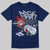 Jordan 6 Retro 'White And Midnight Navy' DopeSkill Navy T-shirt Break Through Graphic Streetwear