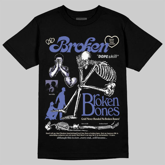 Air Max 90 x Patta Sapphire and Particle Grey DopeSkill T-Shirt Broken Bones Graphic Streetwear - Black