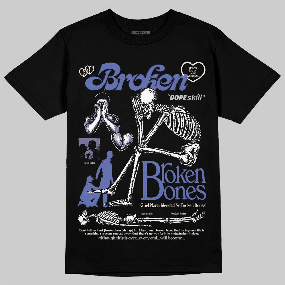Air Max 90 x Patta Sapphire and Particle Grey DopeSkill T-Shirt Broken Bones Graphic Streetwear - Black