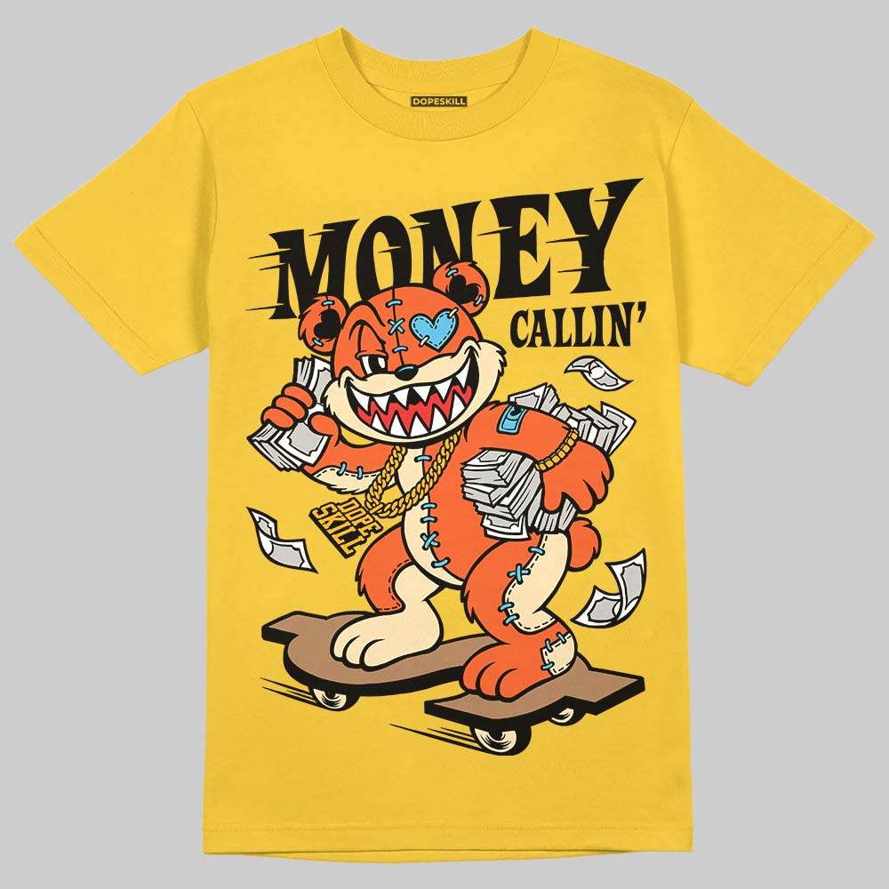 Yellow Sneakers DopeSkill T-Shirt Money Callin' Graphic Streetwear - Gold