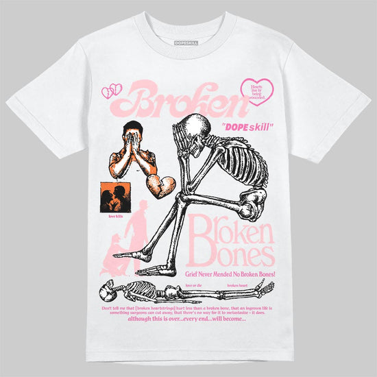 Jordan 3 Retro PS 'Spring Flowers' DopeSkill T-Shirt Broken Bones Graphic Streetwear - White 