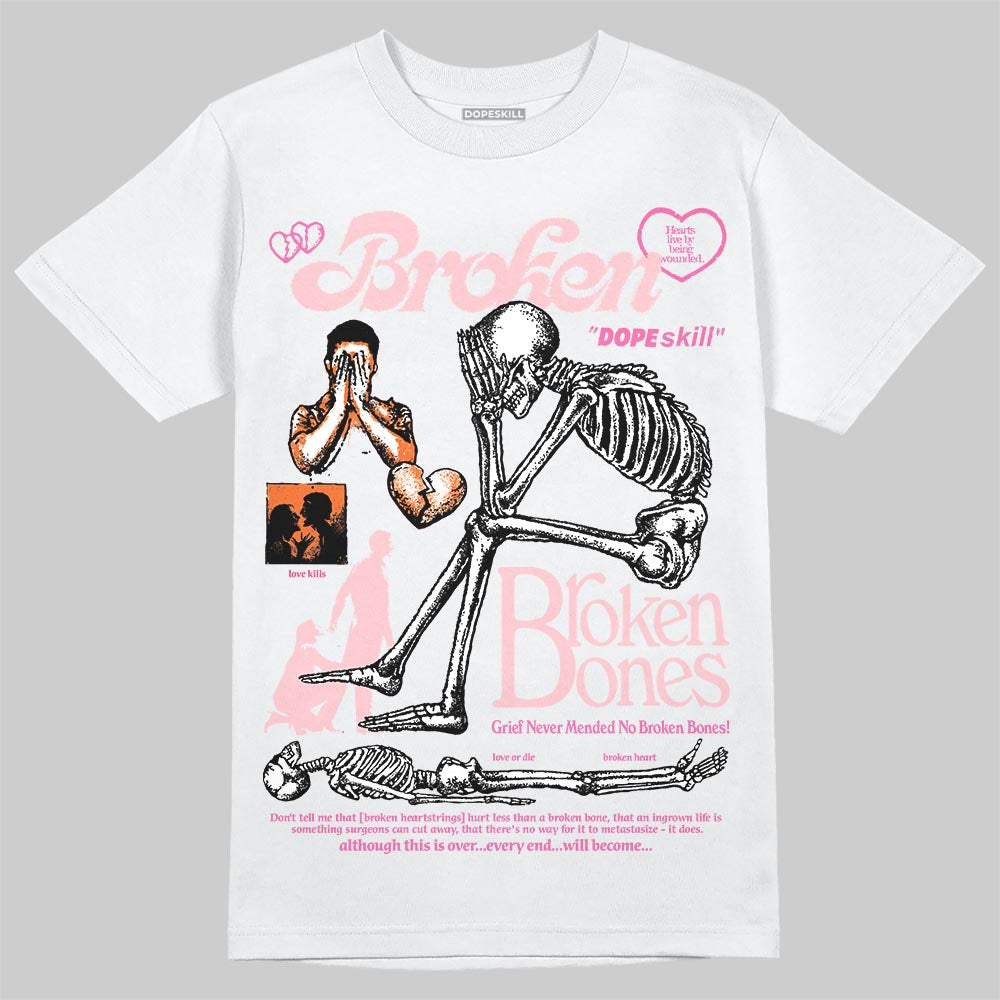 Jordan 3 Retro PS 'Spring Flowers' DopeSkill T-Shirt Broken Bones Graphic Streetwear - White 