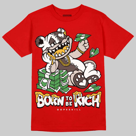 Adidas Samba OG Cloud White Better Scarlet Supplier Colour DopeSkill T-Shirt Born To Be Rich Graphic Streetwear - Red