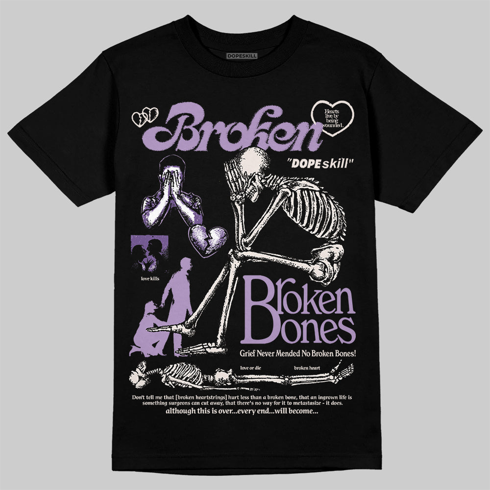 Jordan 10 WMNS “Hydrangeas” DopeSkill T-Shirt Broken Bones Graphic Streetwear - Black
