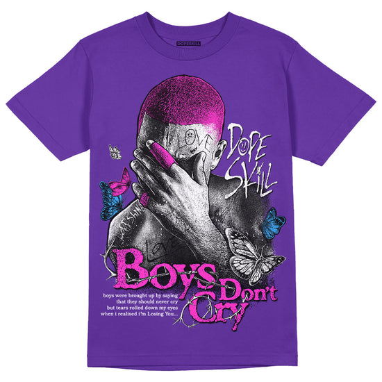 Dunk Low Championship Court Purple DopeSkill Purple T-shirt Boys Don't Cry Graphic Streetwear