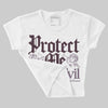 Burgundy Crush 3s DopeSkill Women's Crop Top Protect Me From Evil Graphic