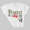 Medium Olive 1s DopeSkill Women's Crop Top Protect Me From Evil Graphic