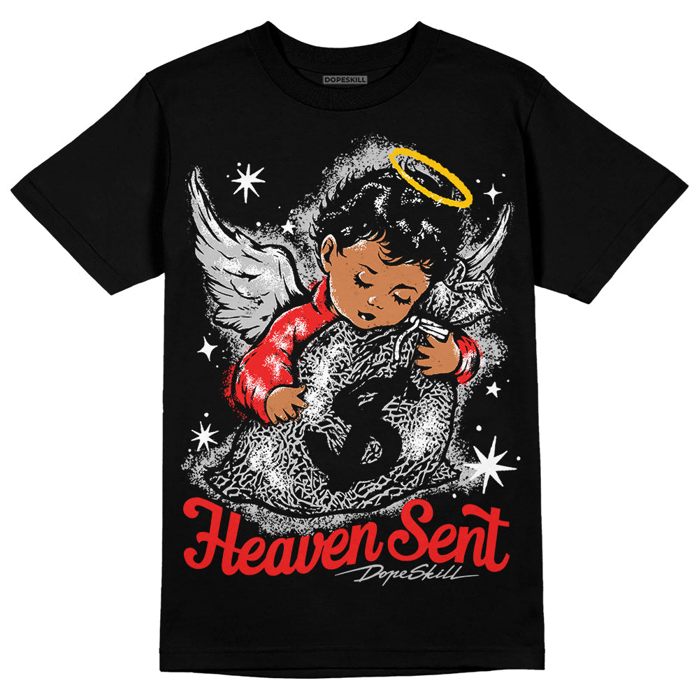 Jordan Spizike Low Bred DopeSkill T-Shirt Heaven Sent Graphic Streetwear - Black 