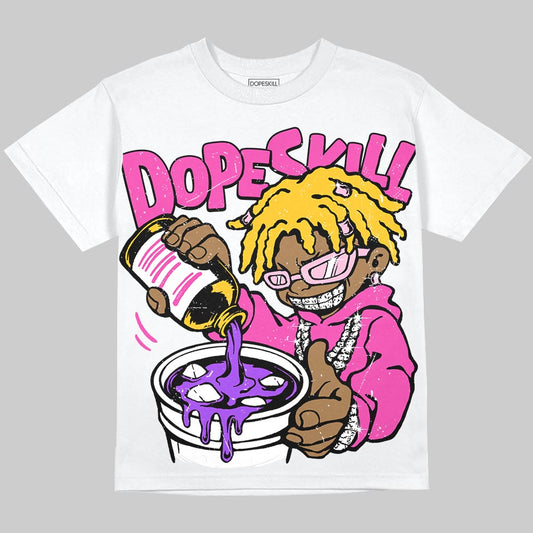 Jordan 4 Comic DopeSkill T-Shirt Pour Up Graphic Streetwear - White 