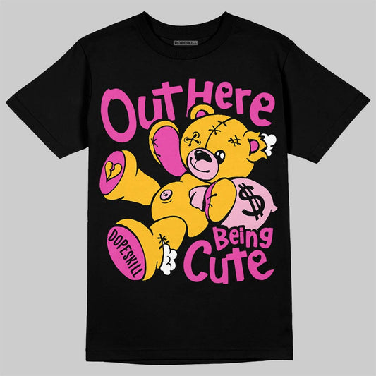 Jordan 4 Comic DopeSkill T-Shirt Out Here Being Cute Graphic Streetwear - Black