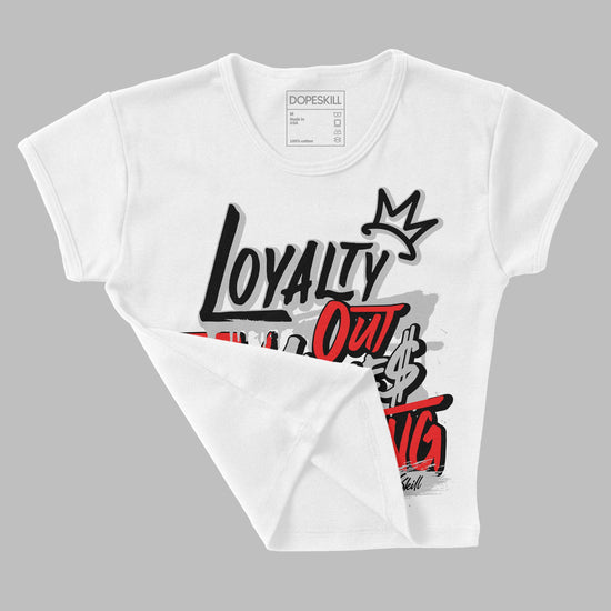 Jordan Spizike Low Bred DopeSkill Women's Crop Top LOVE Graphic Streetwear - White 