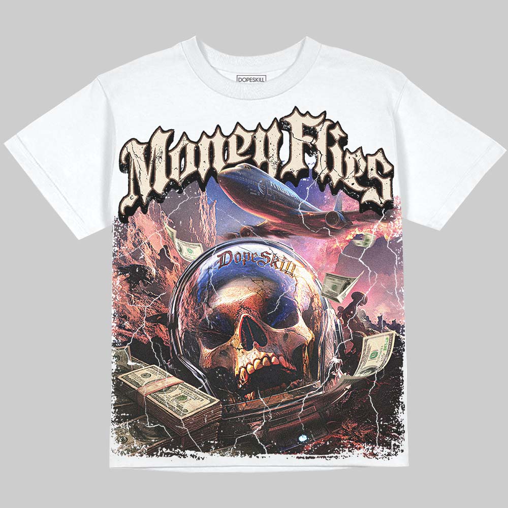 Jordan 12 Fireside DopeSkill Oversize Print T-Shirt Money Flies Graphic Streetwear - White