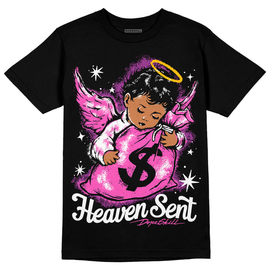 Jordan 4 GS “Hyper Violet” DopeSkill T-Shirt Heaven Sent Graphic Streetwear - Black