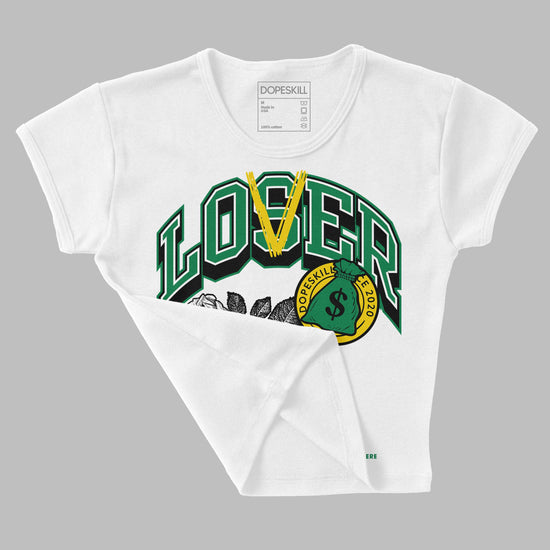 Green Sneakers DopeSkill Women's Crop Top Loser Lover Graphic Streetwear - White 