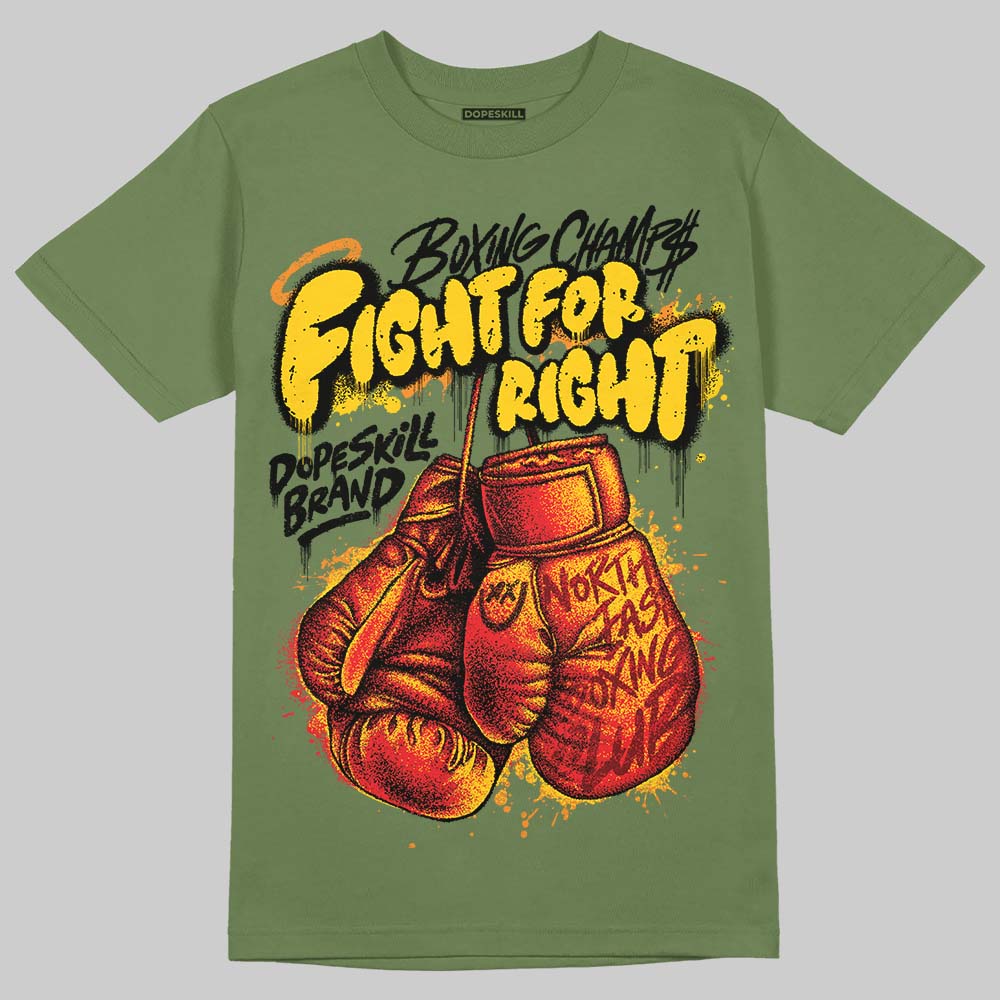 Olive Sneakers DopeSkill T-Shirt Fight For Right Graphic Streetwear - Military Green