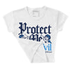 Midnight Navy 3s DopeSkill Women's Crop Top Protect Me From Evil Graphic