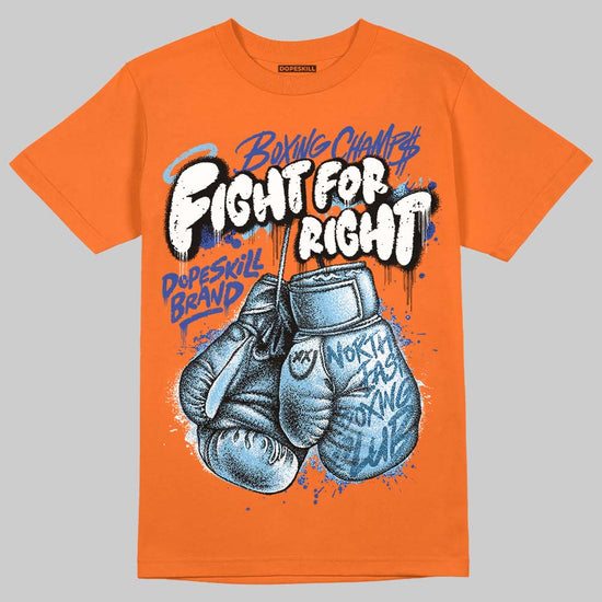 Orange, Black and White Sneakers DopeSkill T-Shirt Fight For Right Graphic Streetwear - Orange