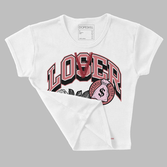 Valentine's Day Collection DopeSkill Women's Crop Top Loser Lover Graphic Streetwear - White 