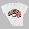 Valentine's Day Collection DopeSkill Women's Crop Top Loser Lover Graphic Streetwear - White 