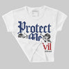 Midnight Navy 1s DopeSkill Women's Crop Top Protect Me From Evil Graphic