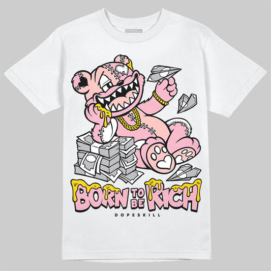 AMIRI White & Pink Stars Court Sneakers DopeSkill T-Shirt Born To Be Rich Graphic Streetwear - White