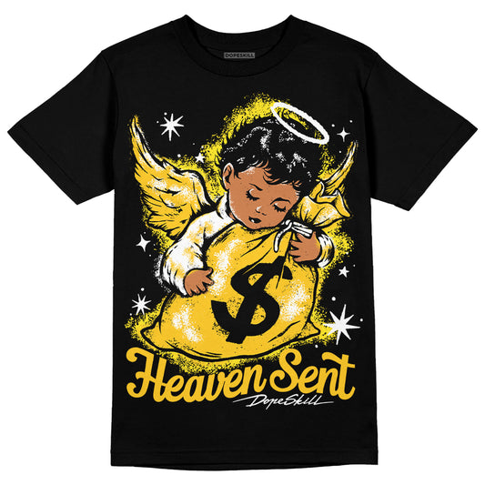 Jordan 4 Retro  “Vivid Sulfur” DopeSkill T-Shirt Heaven Sent Graphic Streetwear - Black
