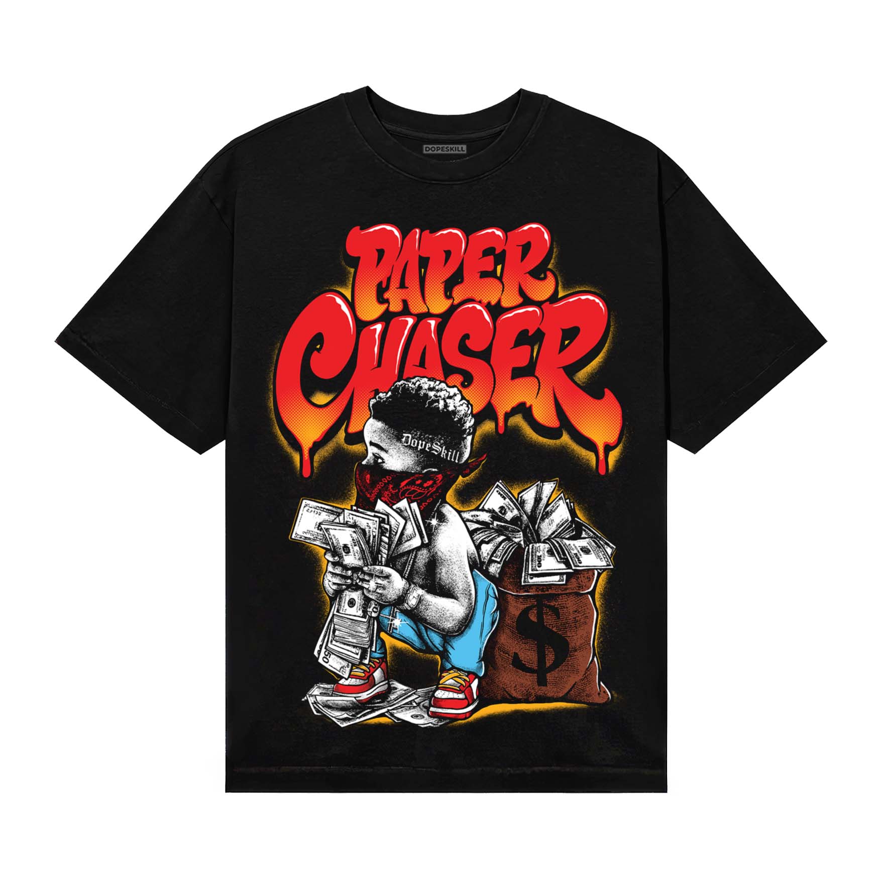 Red Collection DopeSkill T-Shirt Paper Chaser Boy Graphic
