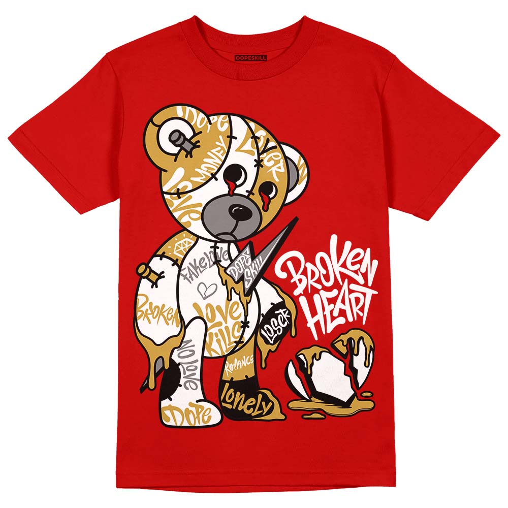 Red Sneakers DopeSkill Red T-shirt Broken Heart Graphic Streetwear