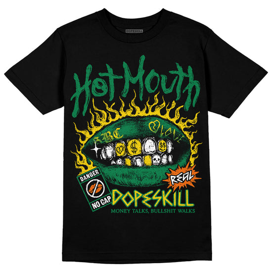 Green Sneakers DopeSkill T-Shirt Hot Mouth Graphic Streetwear - Black