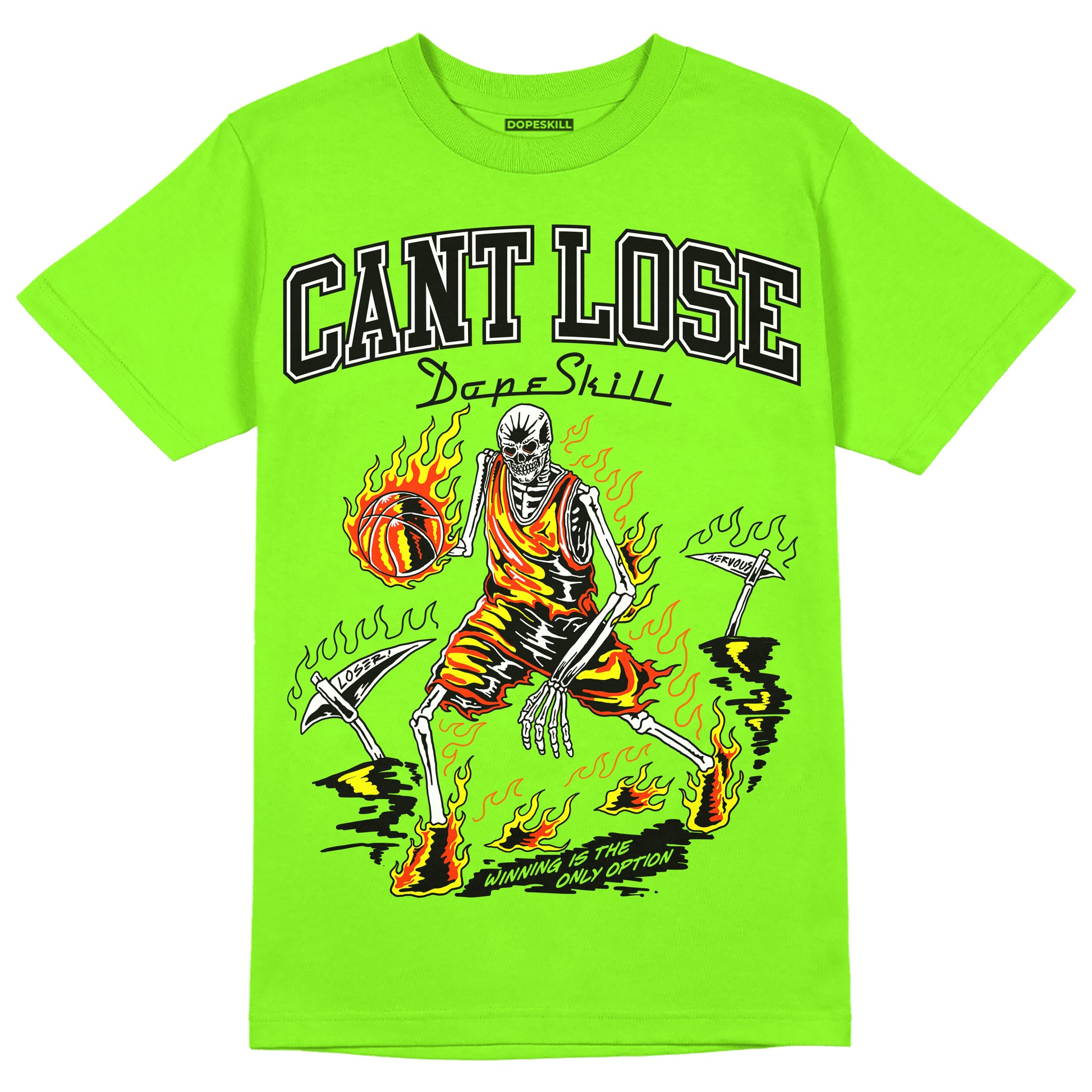 Neon Green Sneakers DopeSkill Neon Green T-Shirt Cant Lose Graphic Streetwear