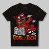 Jordan 12 Retro Flu Game (2025) DopeSkill Toddler Kids T-shirt Born To Be Rich Graphic Streetwear - Black