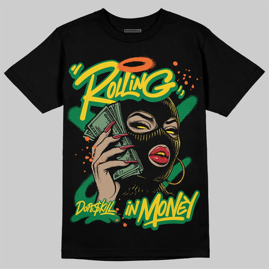 Green Sneakers DopeSkill T-Shirt Rolling in Money Graphic Streetwear - black