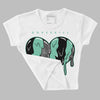 Jordan 3 "Green Glow" DopeSkill Women's Crop Top Slime Drip Heart Graphic Streetwear - White 